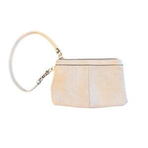 Wilsons Leather Taupe Zip Up Wristlet